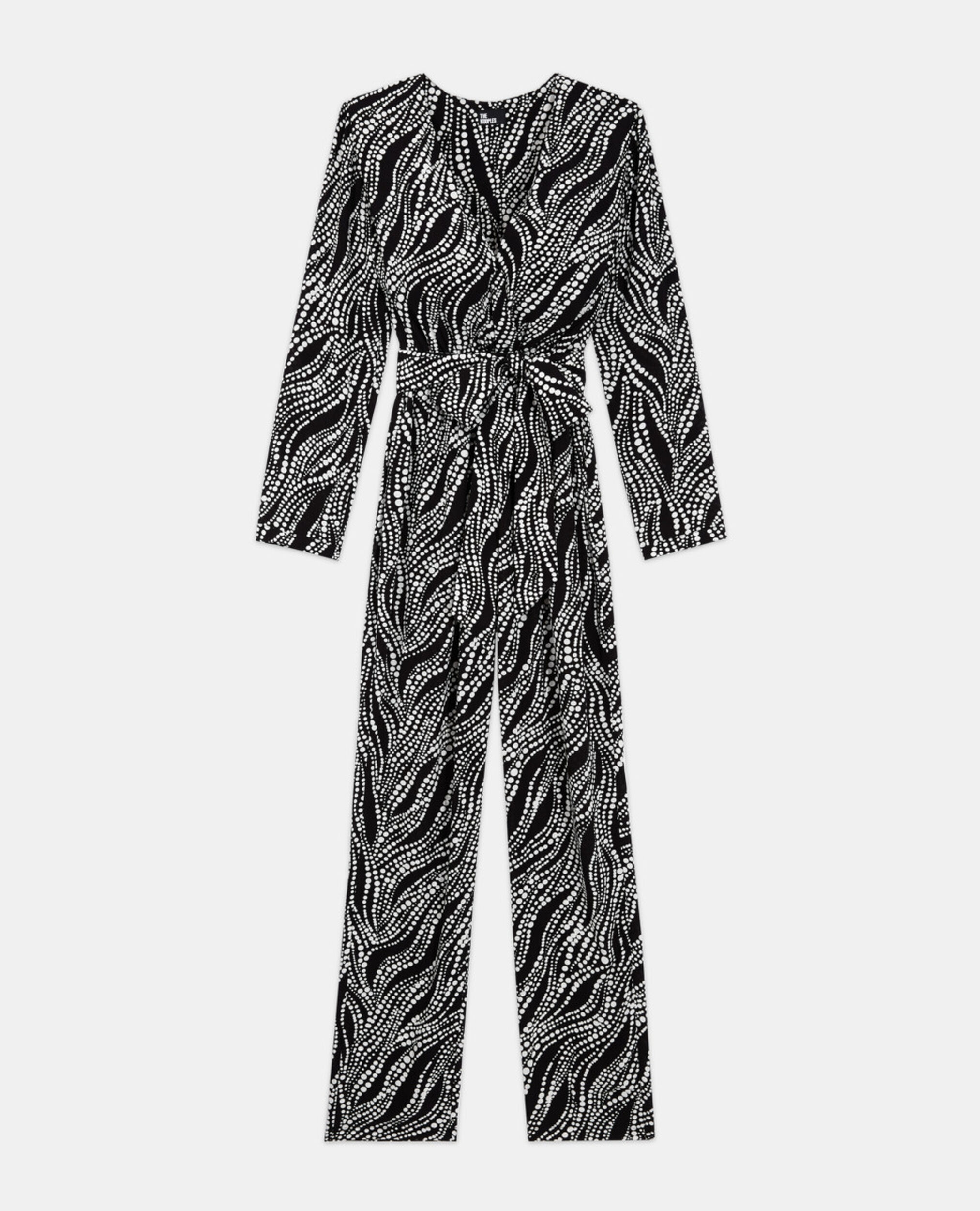 Printed jumpsuit, BLACK WHITE, hi-res image number null