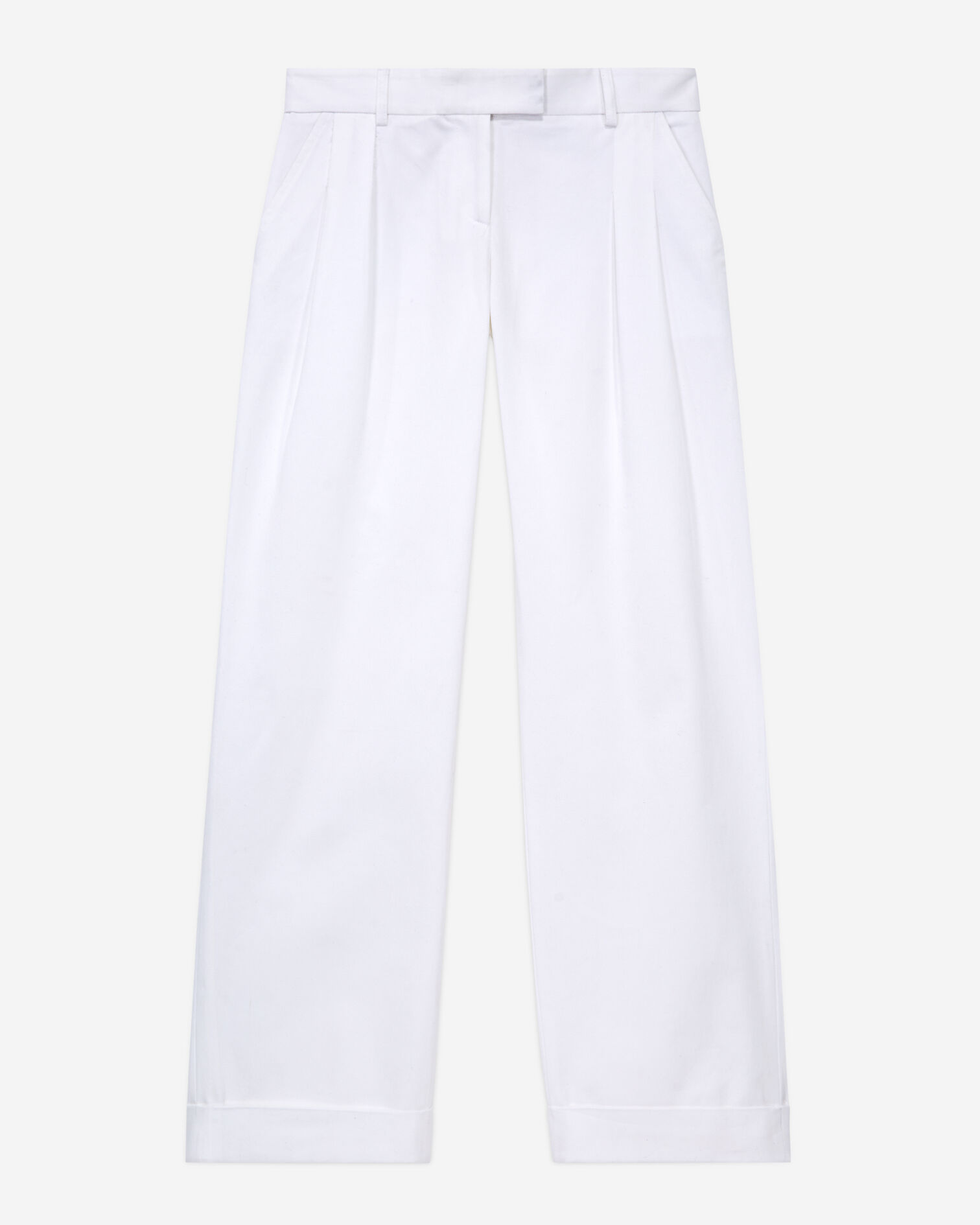 Wide-leg white pants, WHITE, hi-res image number null