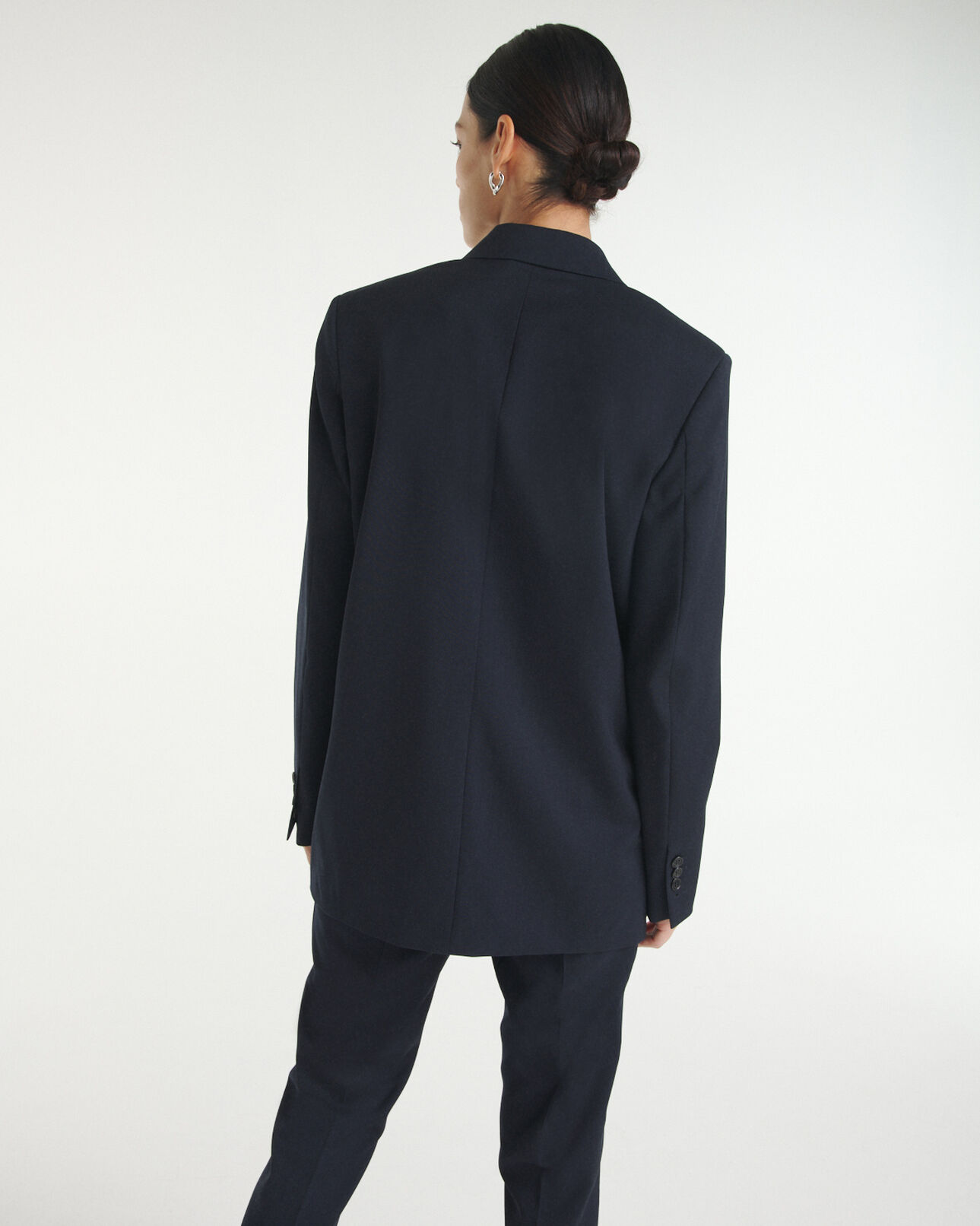 The Kooples DAMEN NAVY blaue wolljacke mit doppelter knopfreihe
