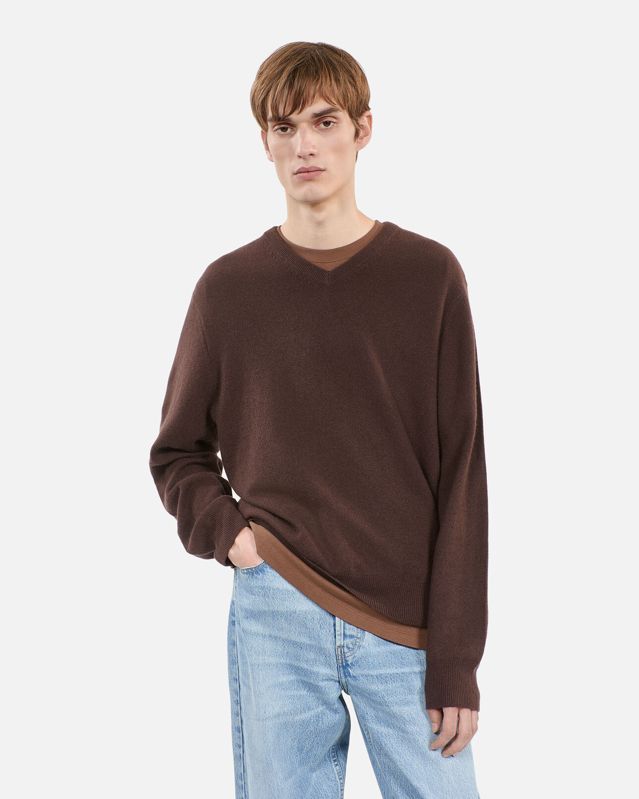 The Kooples MEN BROWN brown cashmere sweater