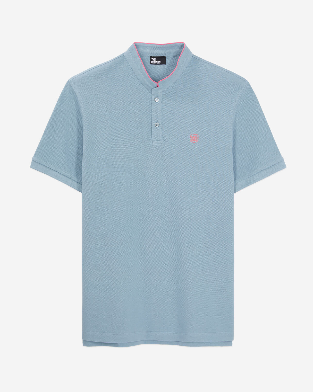 The Kooples HOMME BLUE GREY polo bleu clair en coton