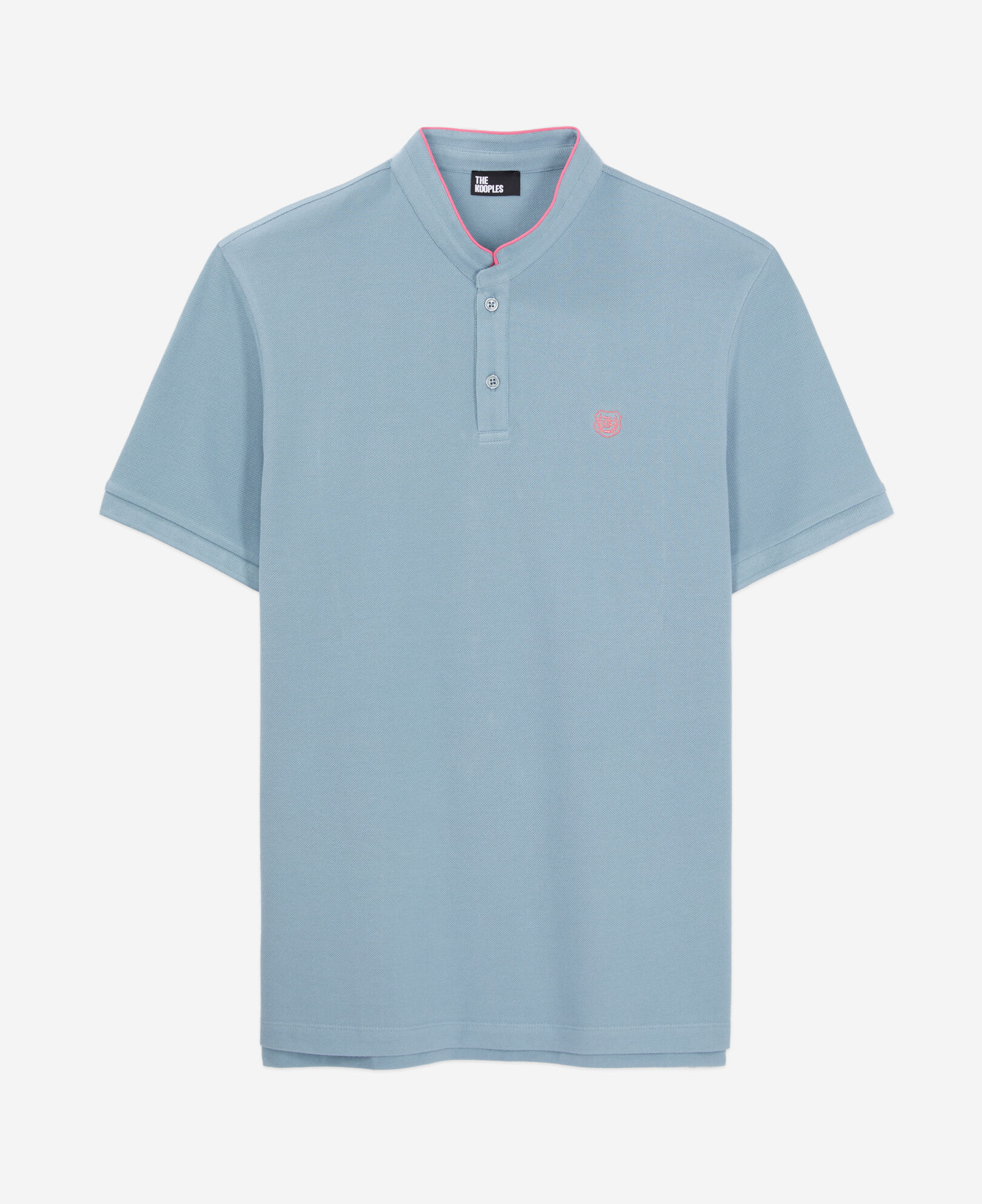The Kooples HOMME BLUE GREY polo bleu clair en coton