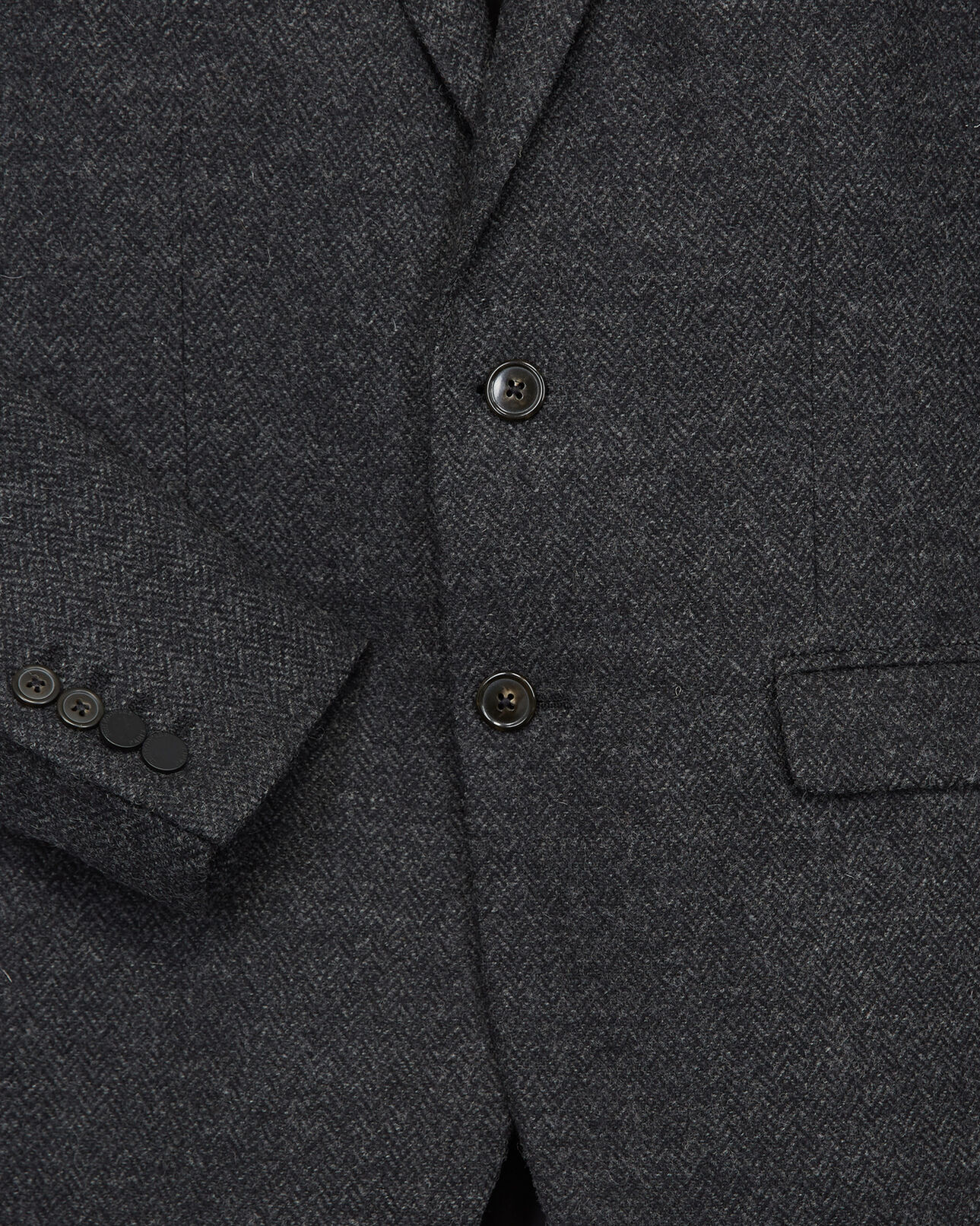 The Kooples MEN BLACK GREY black wool blazer with herringbone motif