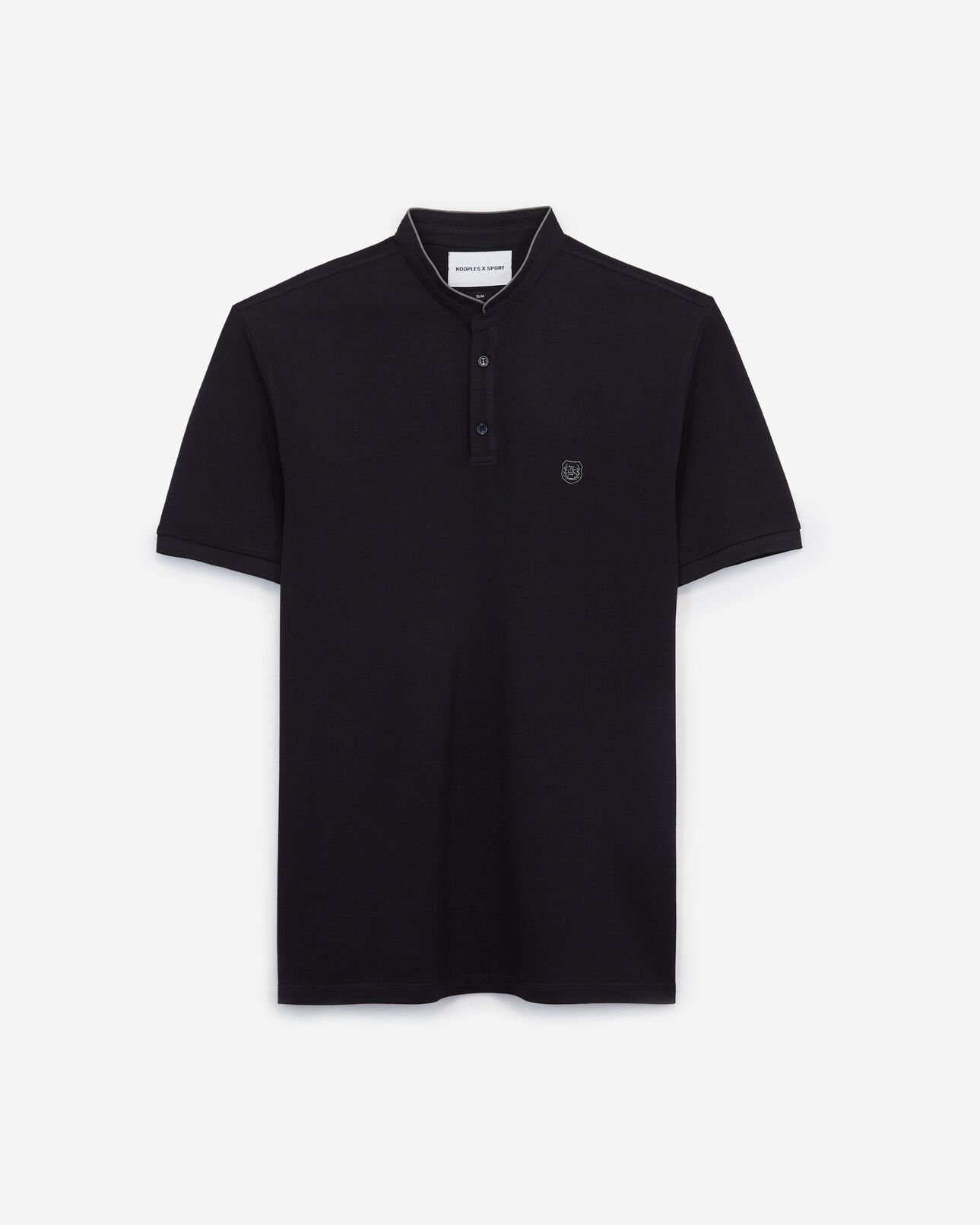 The Kooples HOMME DARK NAVY / DEEP MINT polo bleu marine col officier relaxed