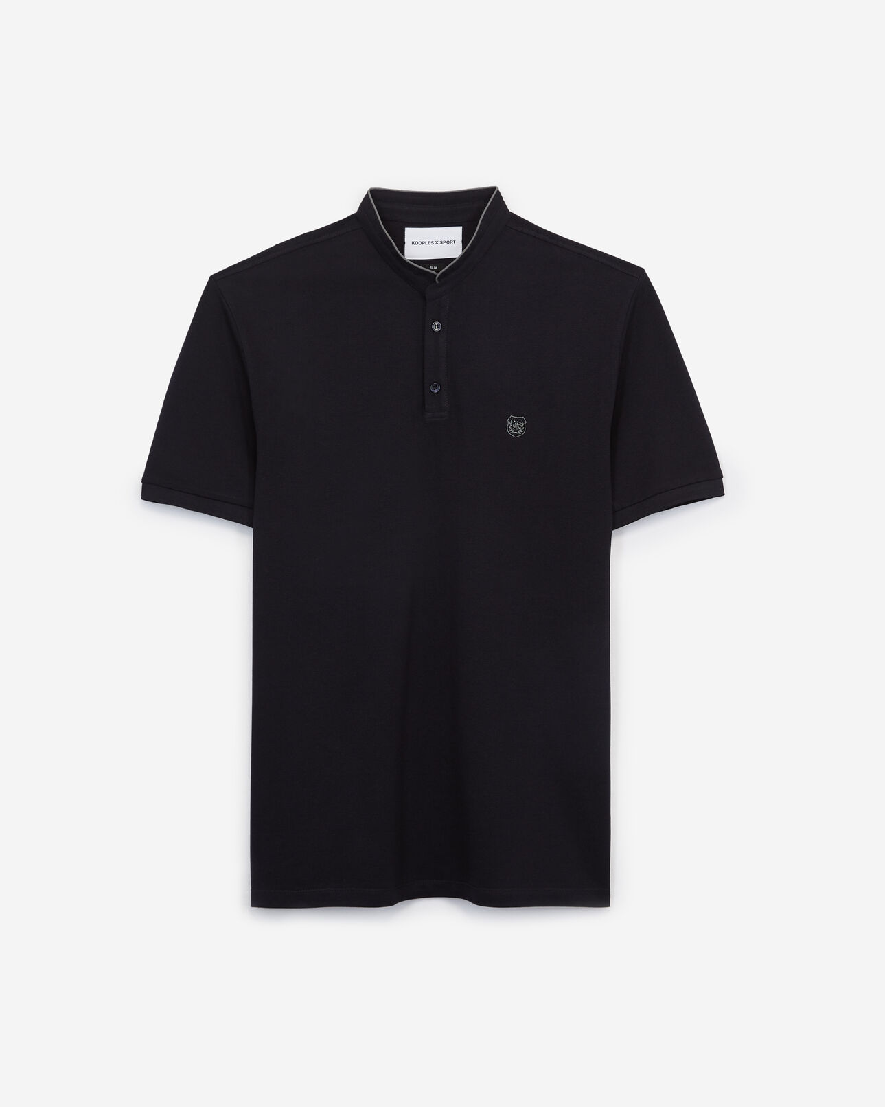 The Kooples HOMME DARK NAVY / DEEP MINT polo bleu marine col officier relaxed