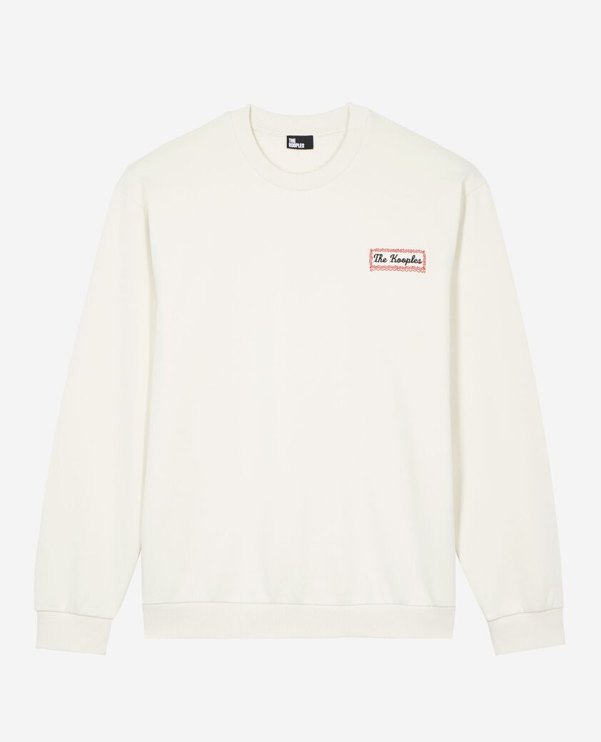 The Kooples HOMME LIGHT BEIGE sweatshirt avec s&eacute;rigraphie via prony beige