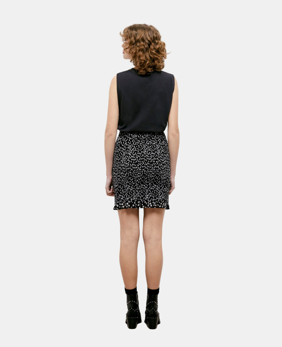 The Kooples WOMEN BLACK WHITE short printed skirt