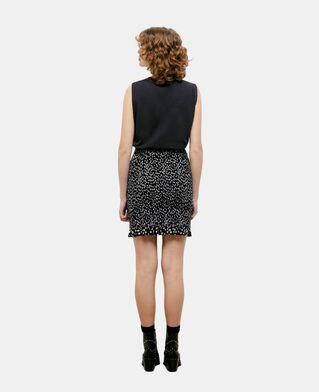 The Kooples WOMEN BLACK WHITE short printed skirt