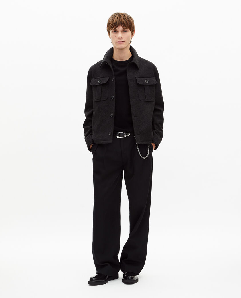 The Kooples MEN ANTHRACITE almond green wool jacket