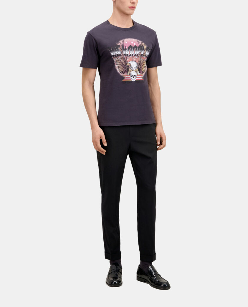 The Kooples MEN CARBONE carbon grey t-shirt with rock eagle serigraphy