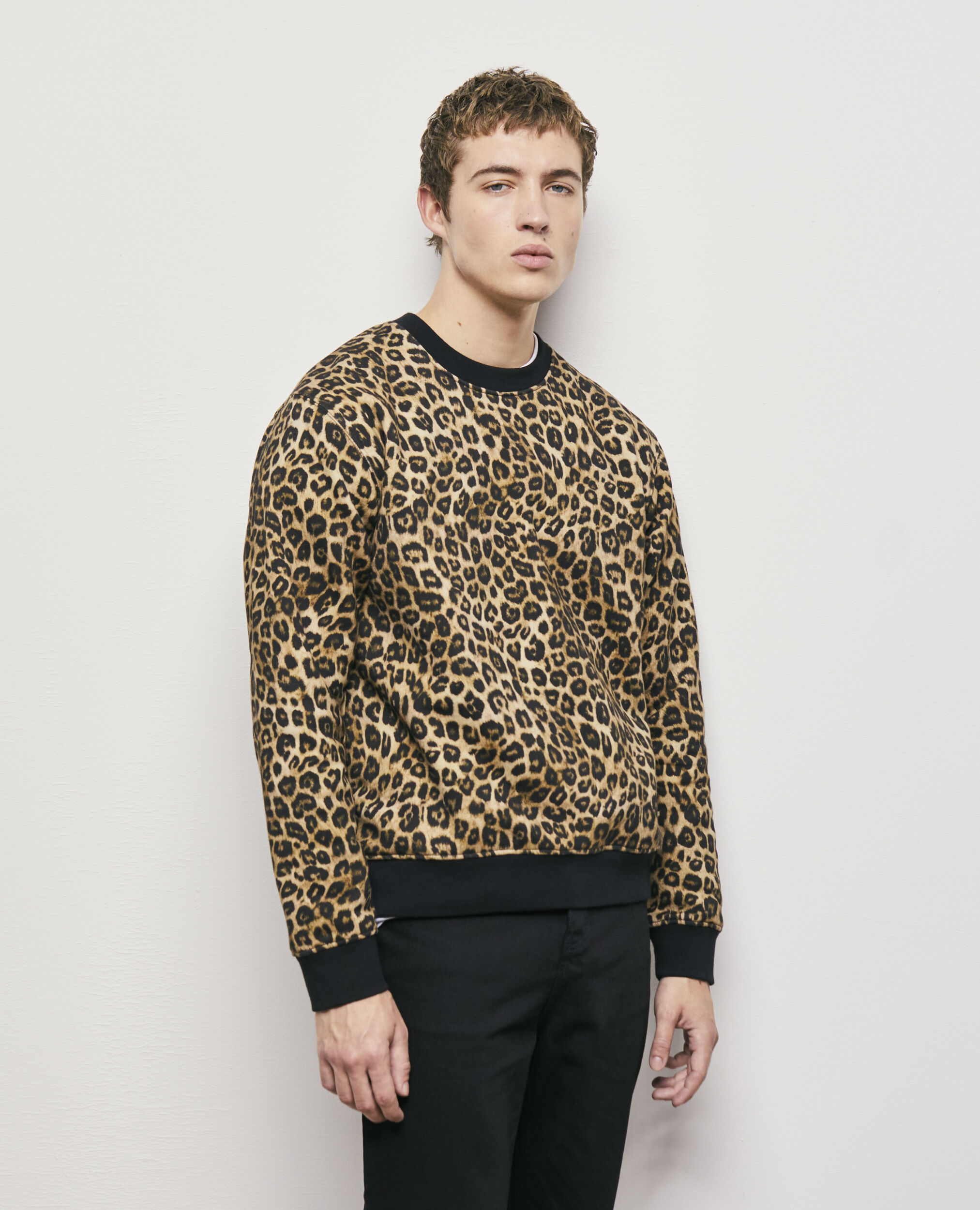 Mens leopard shop print sweatshirt