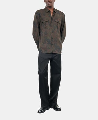 The Kooples HOMME DARK BROWN chemise imprim&eacute; fleuri