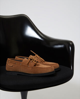 The Kooples HOMME COGNAC mocassins en su&egrave;de cognac