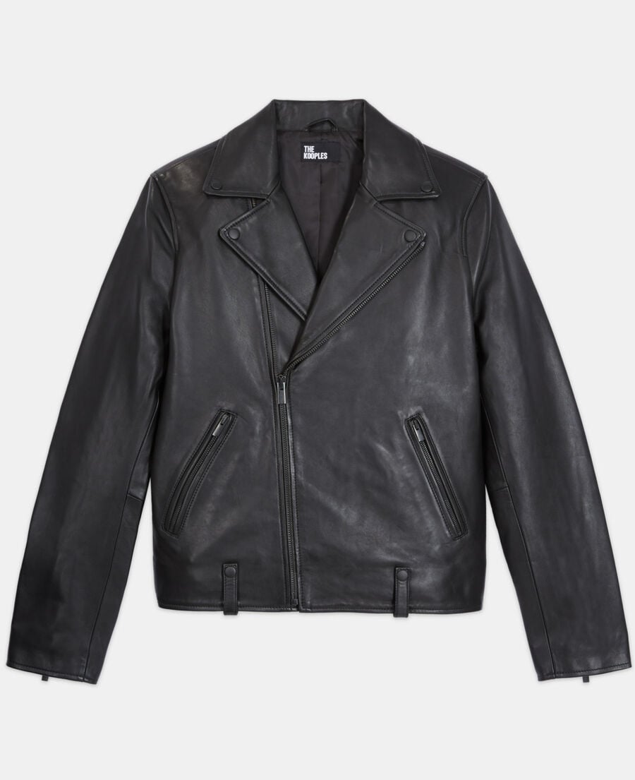 The Kooples HOMME BLACK blouson en cuir noir