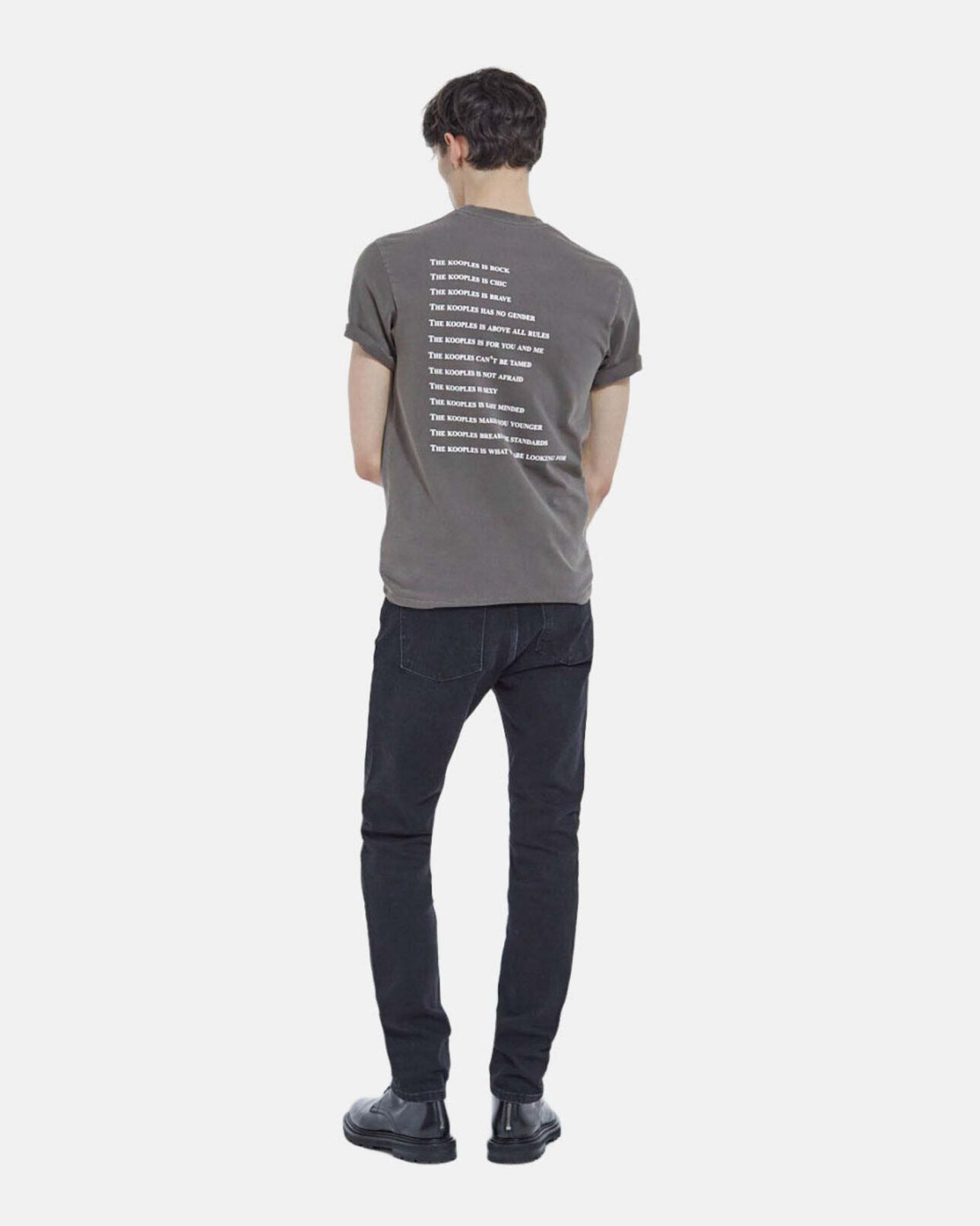 The Kooples HOMME GREY t-shirt gris clair imprimé what is