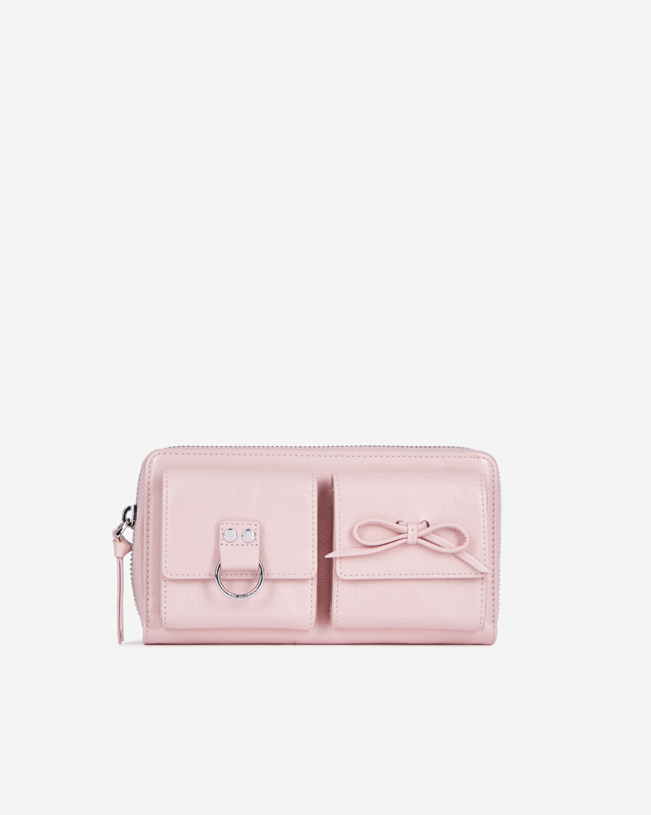 The Kooples FEMME PINK portefeuille amelia en cuir rose