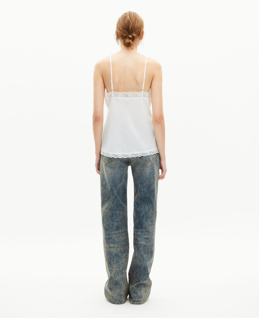 The Kooples WOMEN ECRU ecru silk and lace camisole