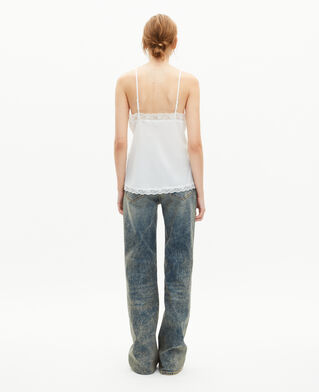 The Kooples WOMEN ECRU ecru silk and lace camisole