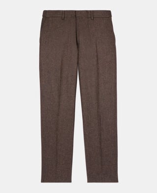The Kooples HOMME BROWN pantalon de costume en laine mélangée marron