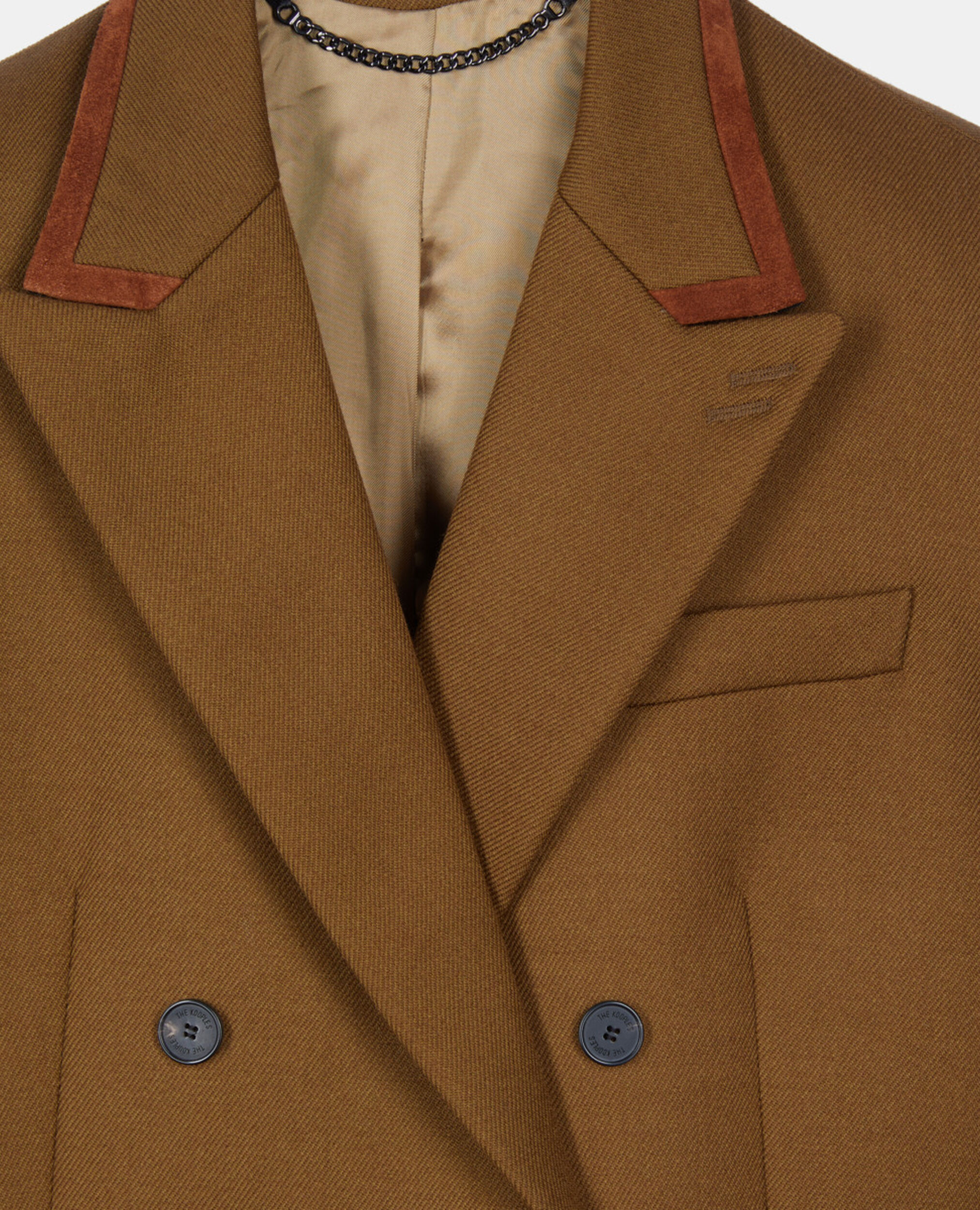 Braunfarbene Anzugjacke aus Wolle, KAKI, hi-res image number null