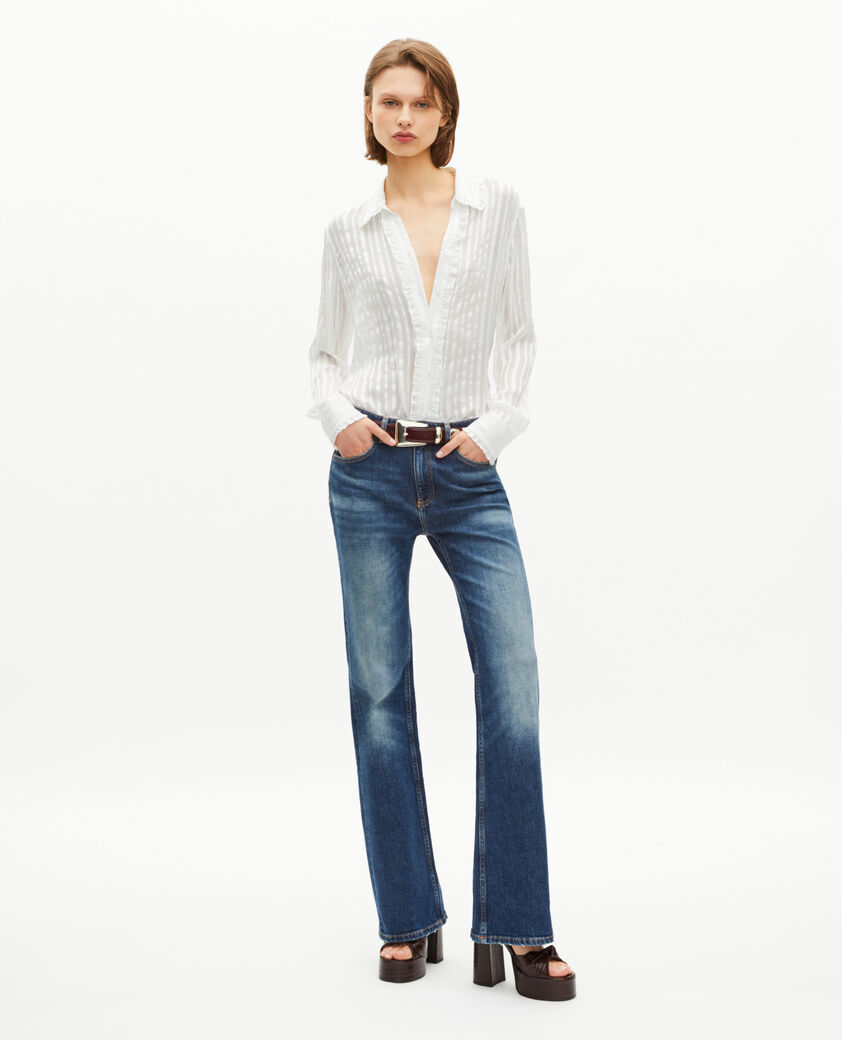 The Kooples FEMME WHITE chemise avec volants en soie blanche