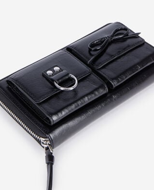The Kooples WOMEN BLACK amelia black leather wallet