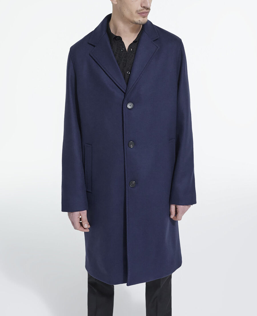 Navy blue wool coat | The Kooples - UK