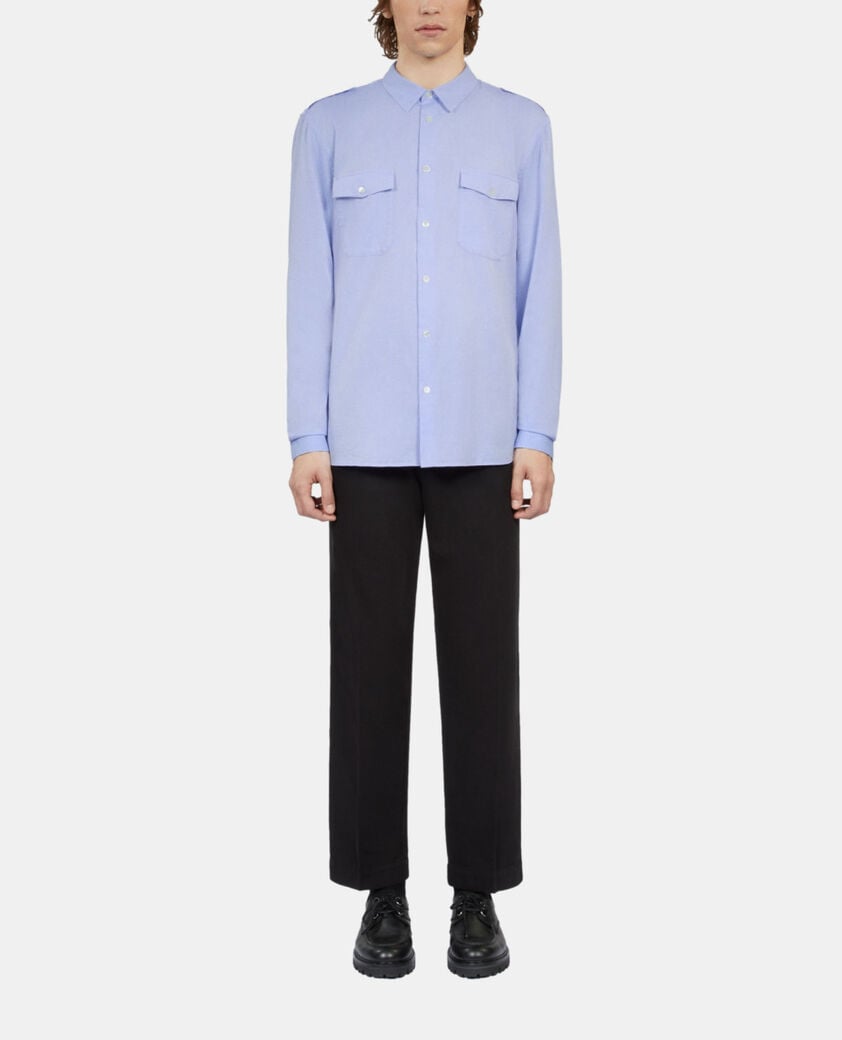 The Kooples HERREN LIGHT BLUE himmelblaues chevron-hemd