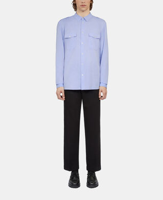 The Kooples HERREN LIGHT BLUE himmelblaues chevron-hemd