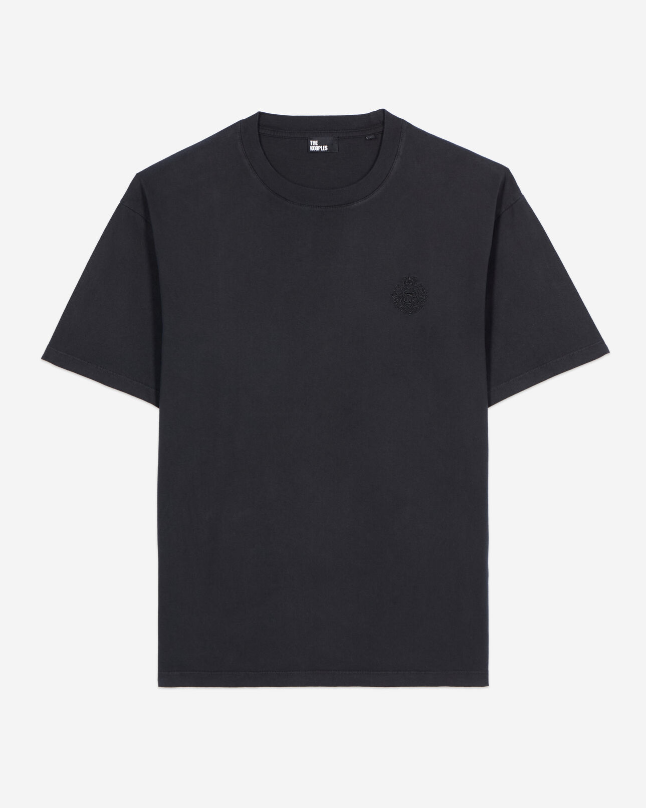 The Kooples HERREN BLACK WASHED schwarzes t-shirt mit logo
