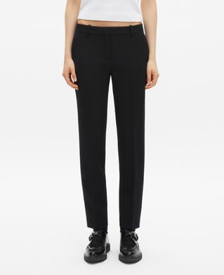 The Kooples FEMME BLACK pantalon tailleur en crêpe noir coupe droite
