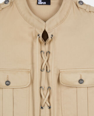 The Kooples WOMEN BEIGE short beige safari dress