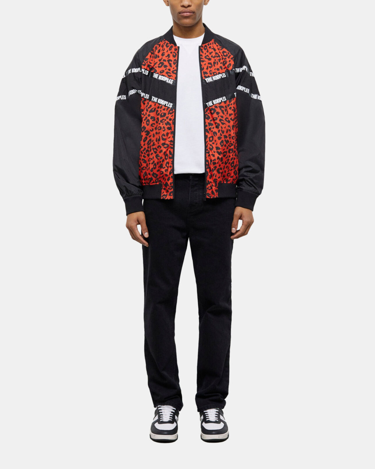 The Kooples MEN MULTICOLOR two-tone jacket with logo bands