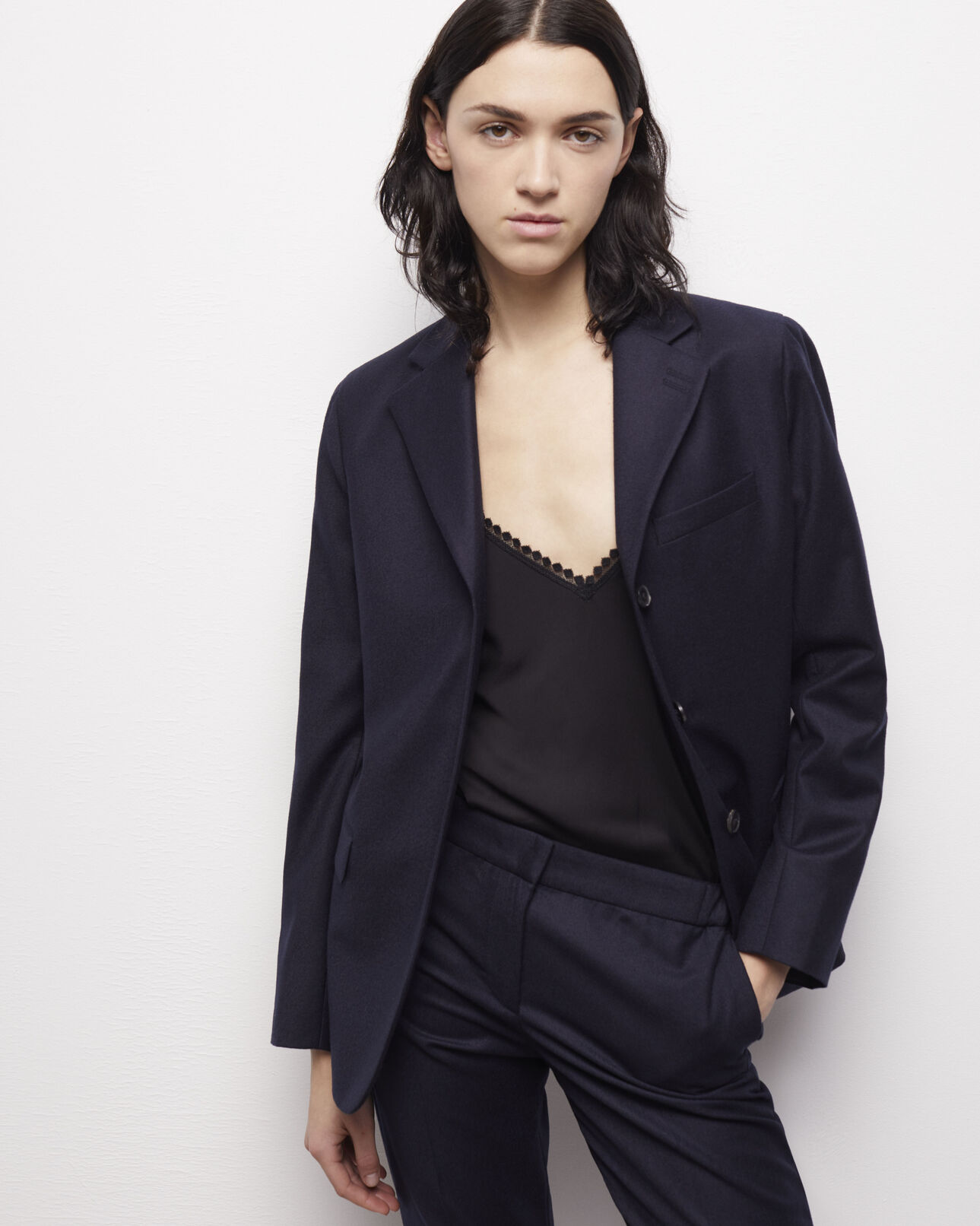 The Kooples DAMEN NAVY blaue anzugjacke aus wolle