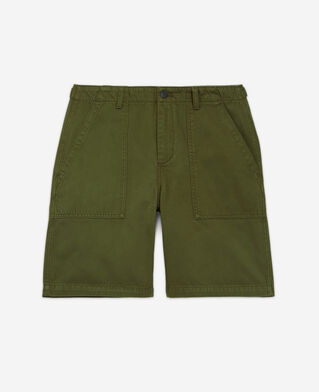 The Kooples H KAKI long khaki cotton shorts with four pockets