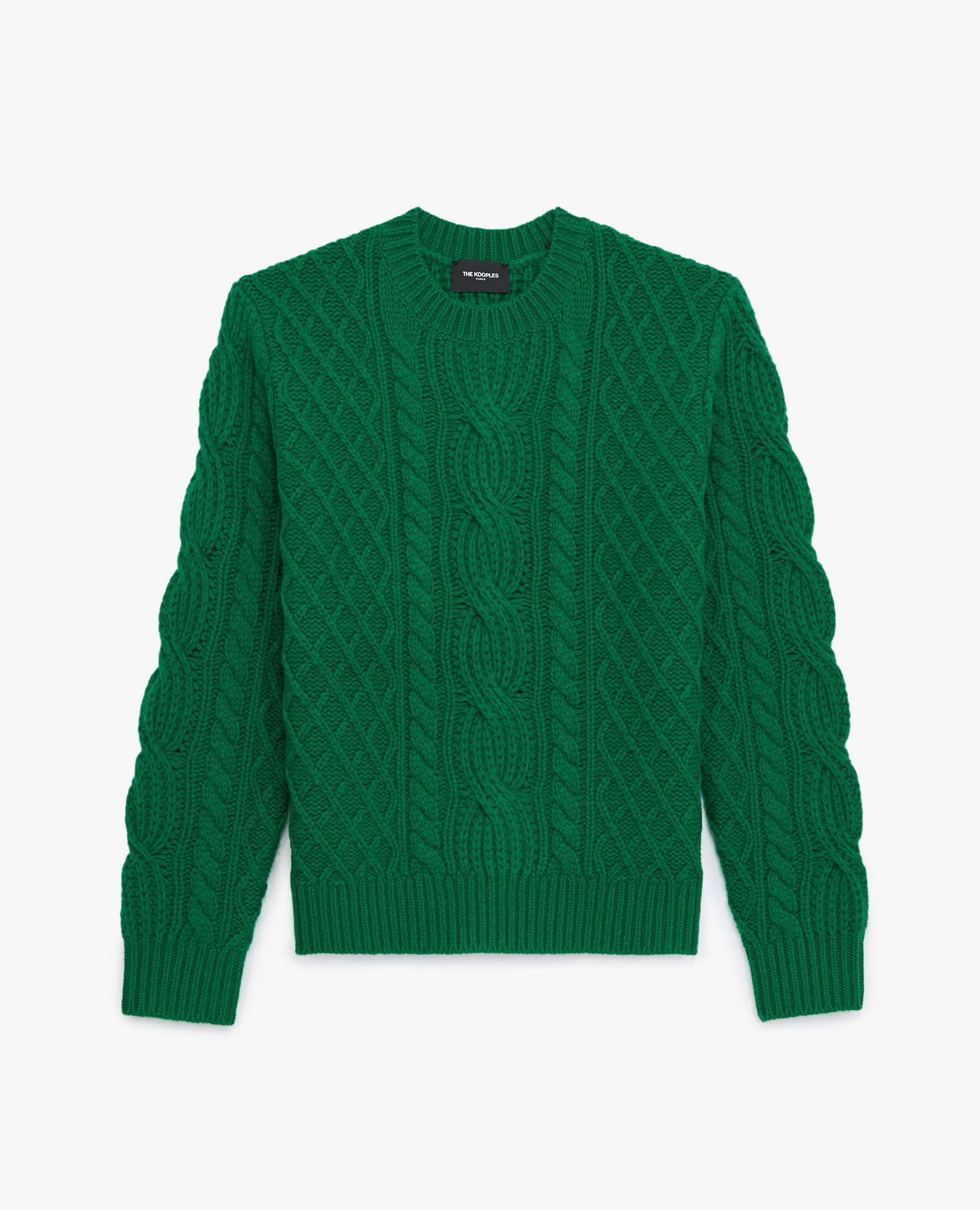 Forest green cable knit sweater deals