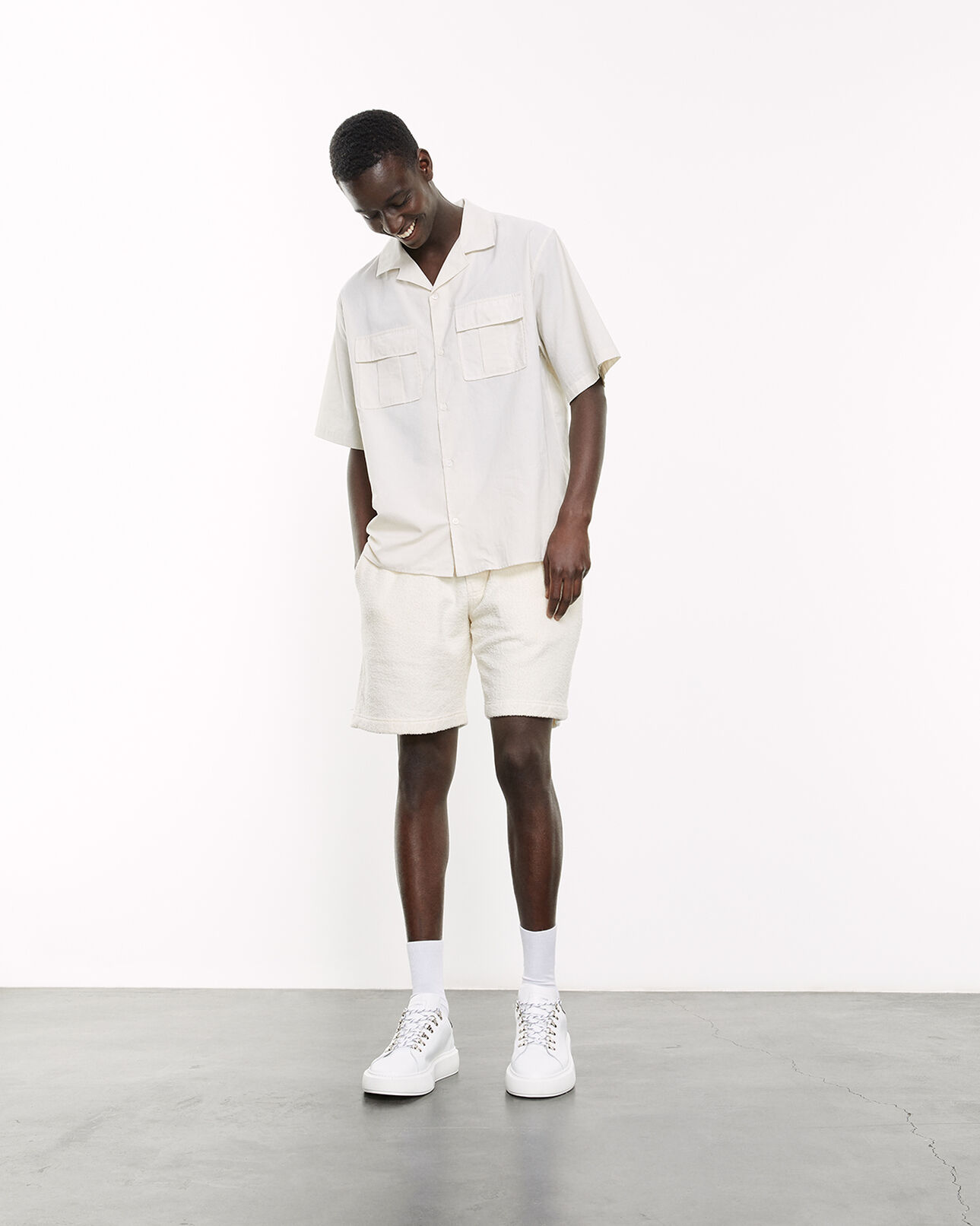 The Kooples MEN BEIGE beige shirt with breast pockets