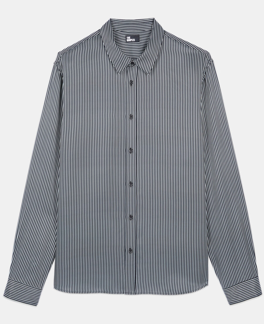 The Kooples MEN BLACK WHITE black and white striped shirt