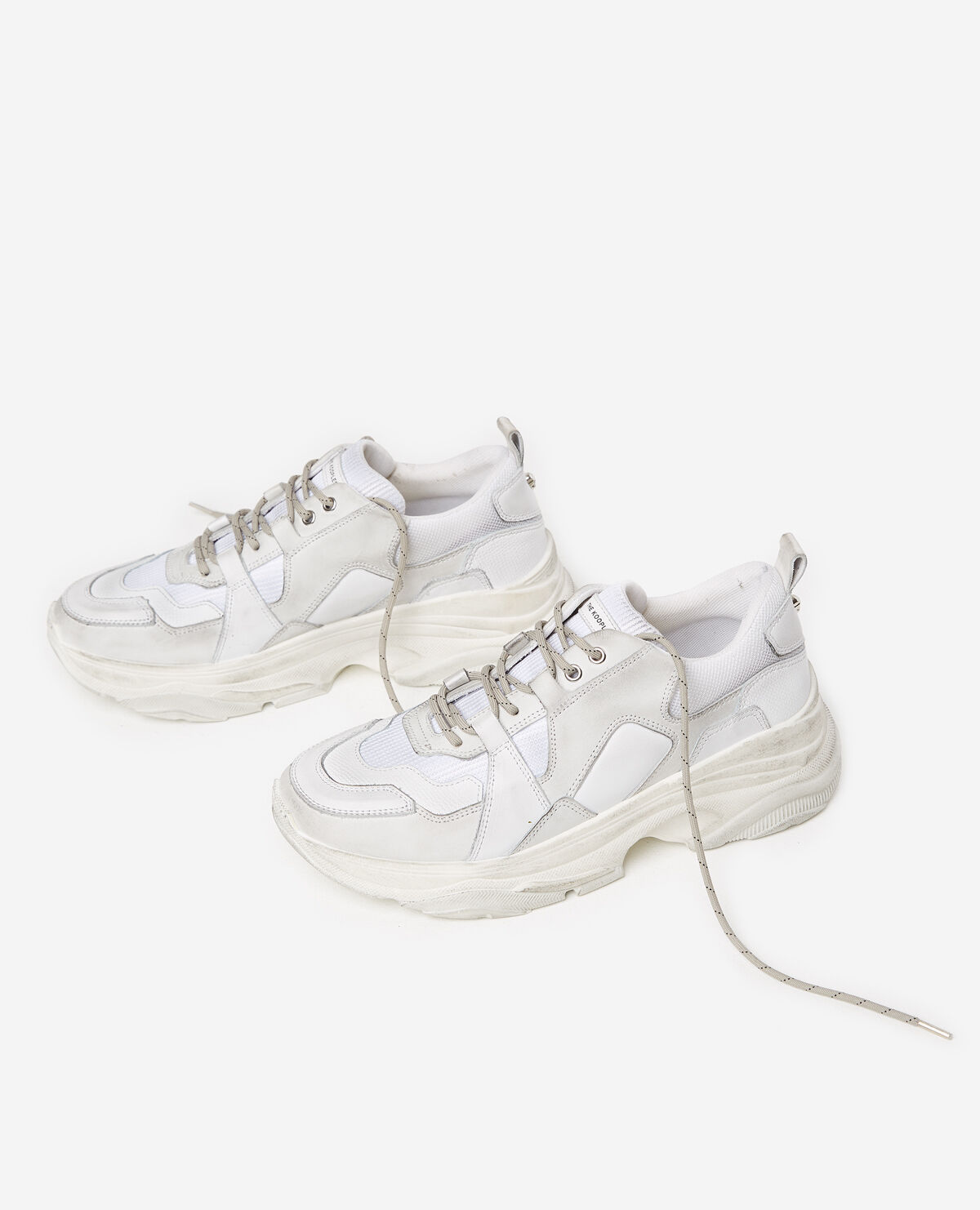 Wide sole white trainers