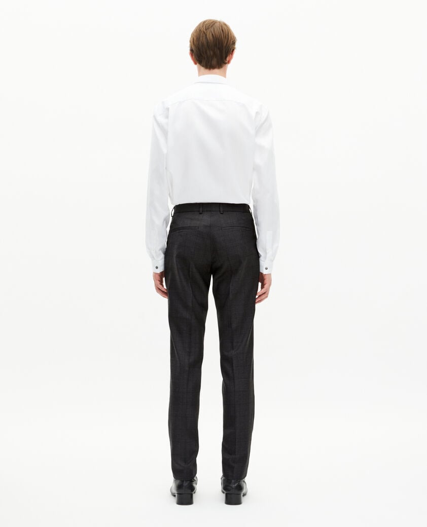 The Kooples HERREN BLACK schwarze, karierte slim-fit-anzughose aus wolle