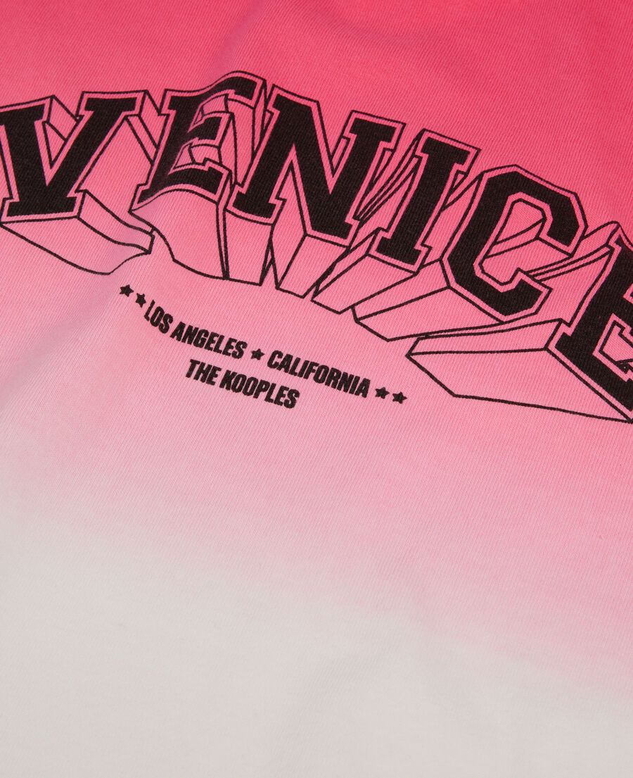 camiseta rosa degradada serigrafía venice