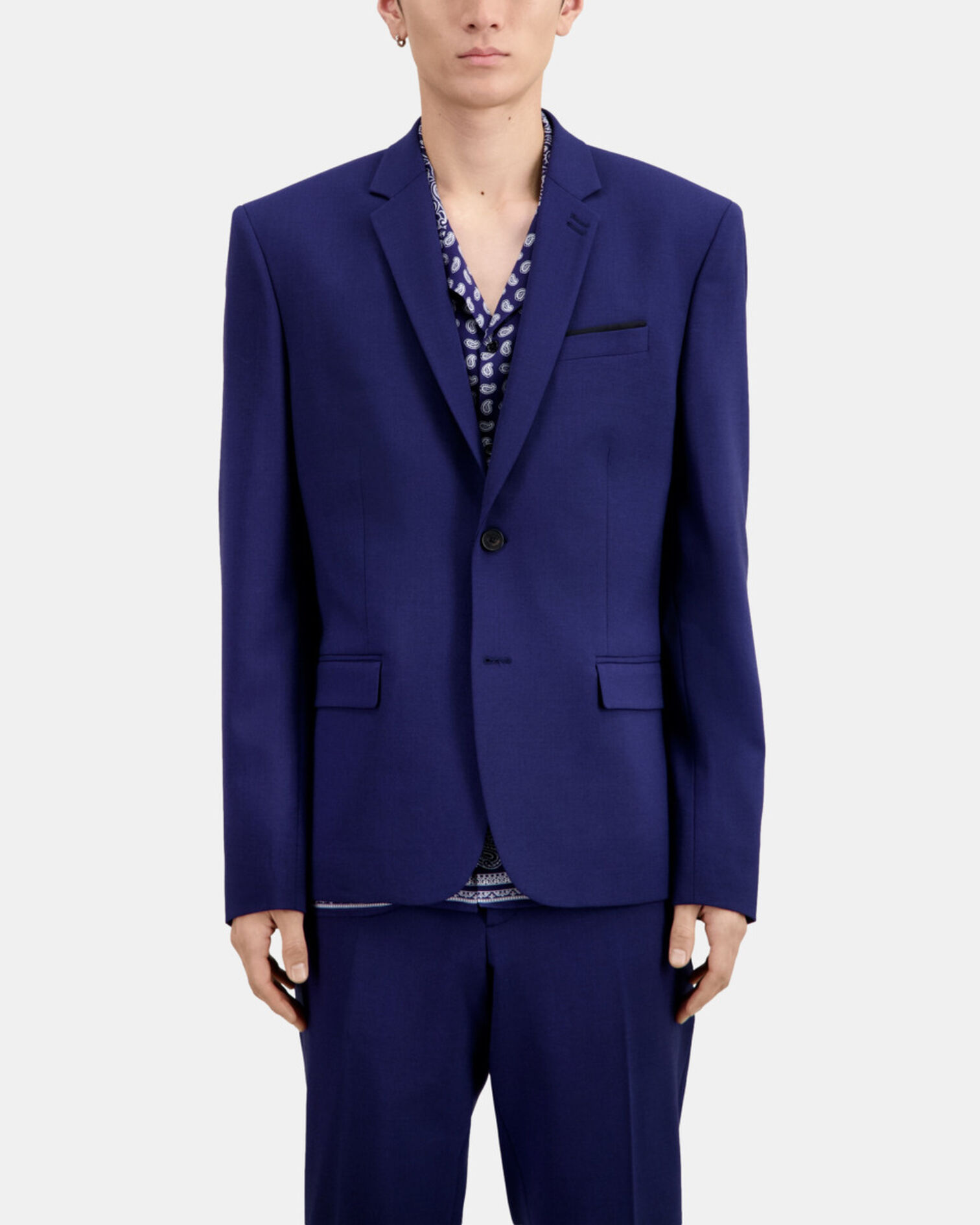 Veste de costume en laine bleu vif, DARK BLUE, hi-res image number null