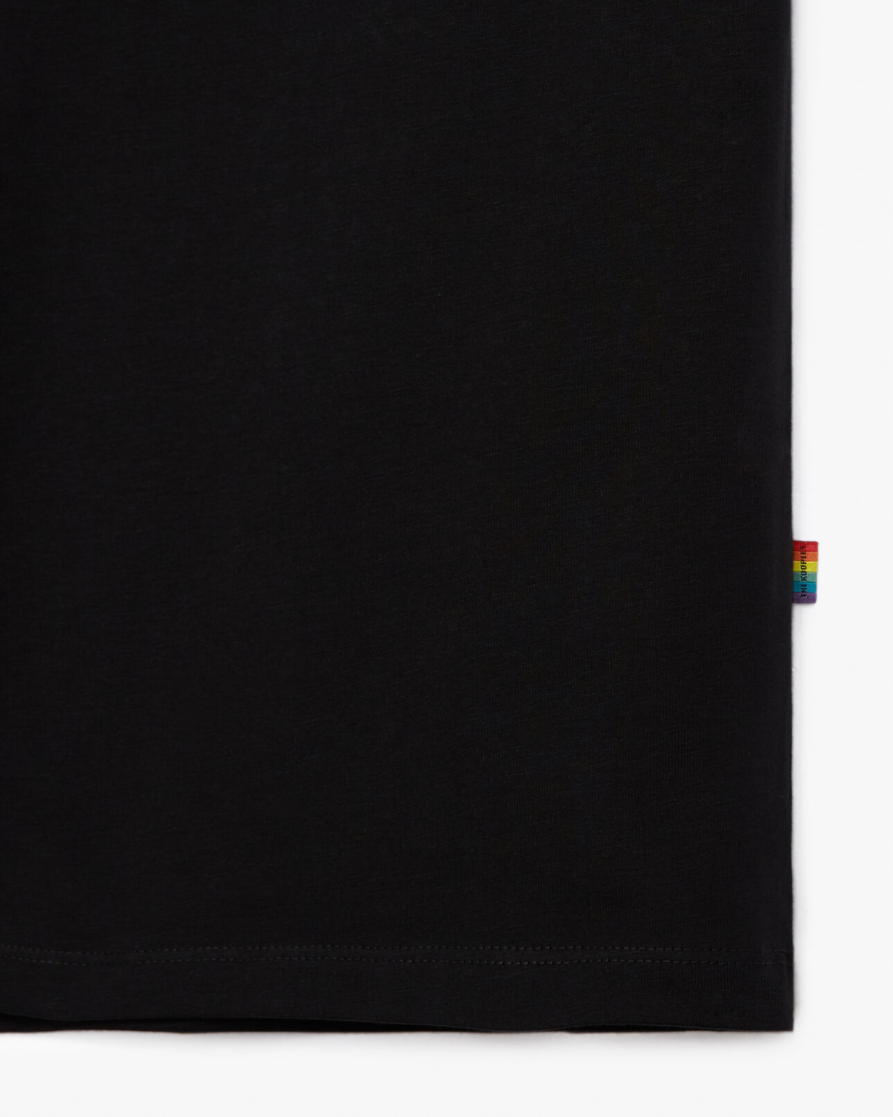 The Kooples HOMME BLACK t-shirt noir coton à broderie écrue