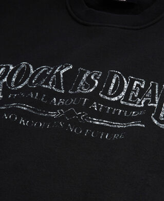 The Kooples FEMME BLACK WASHED sweat s&eacute;rigraphi&eacute; noir