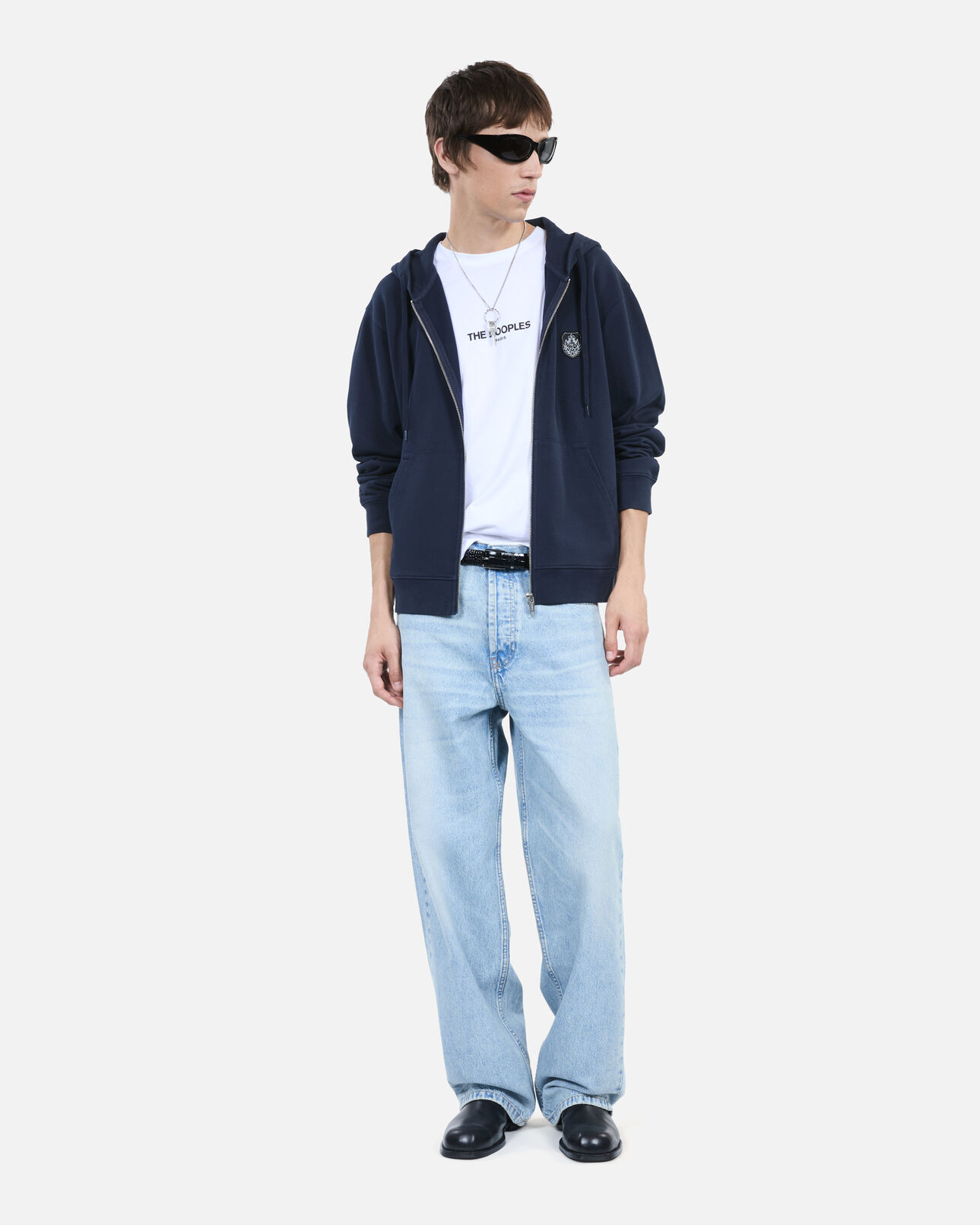 The Kooples MEN DARK BLUE blue blazon hoodie