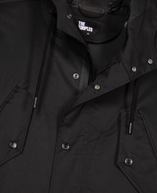 The Kooples HERREN BLACK parka mit wasserabweisender behandlung mit kapuze schwarz