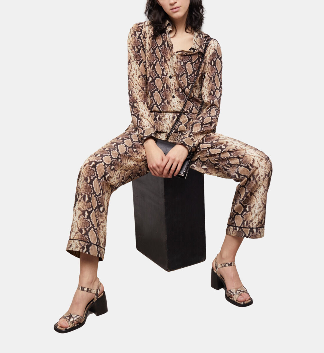 Sandales talon en cuir python The Kooples