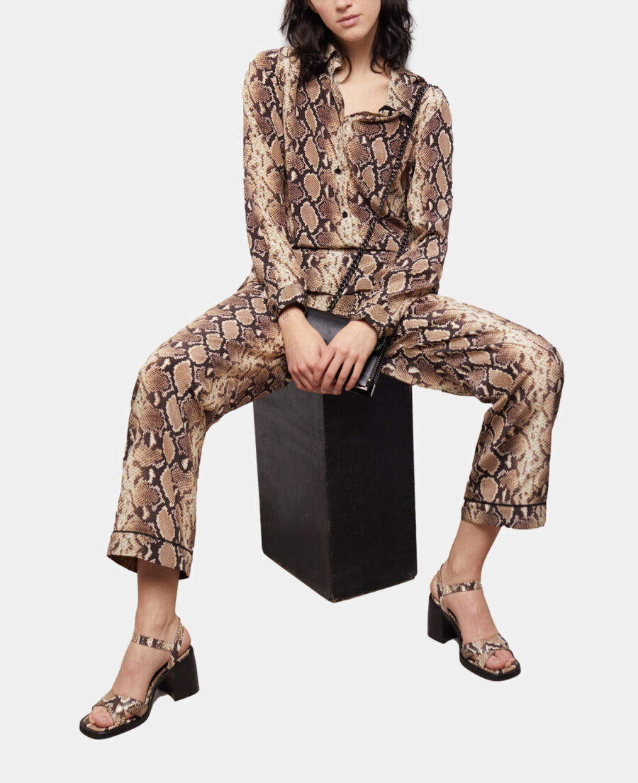 sandales à talon en cuir python