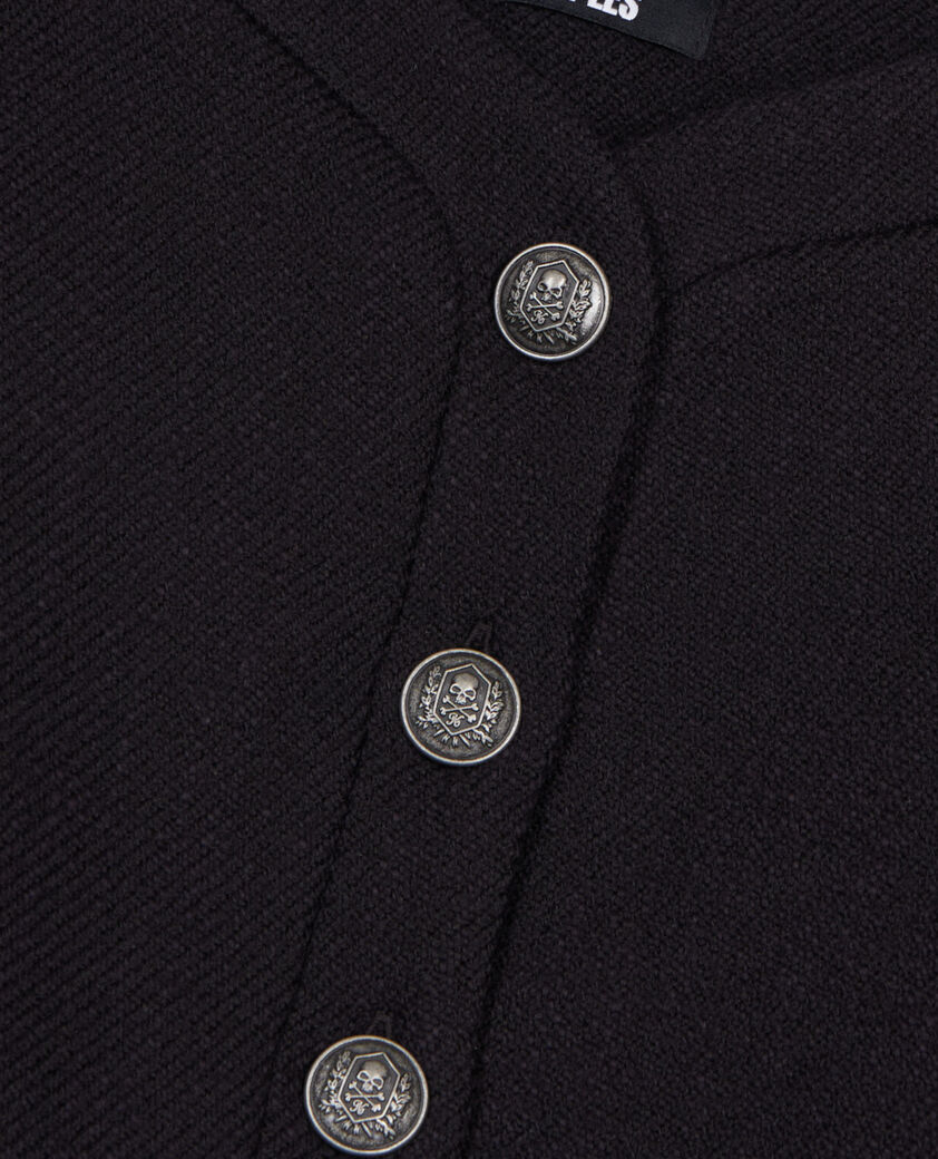 The Kooples WOMEN BLACK black wool and cotton jacket