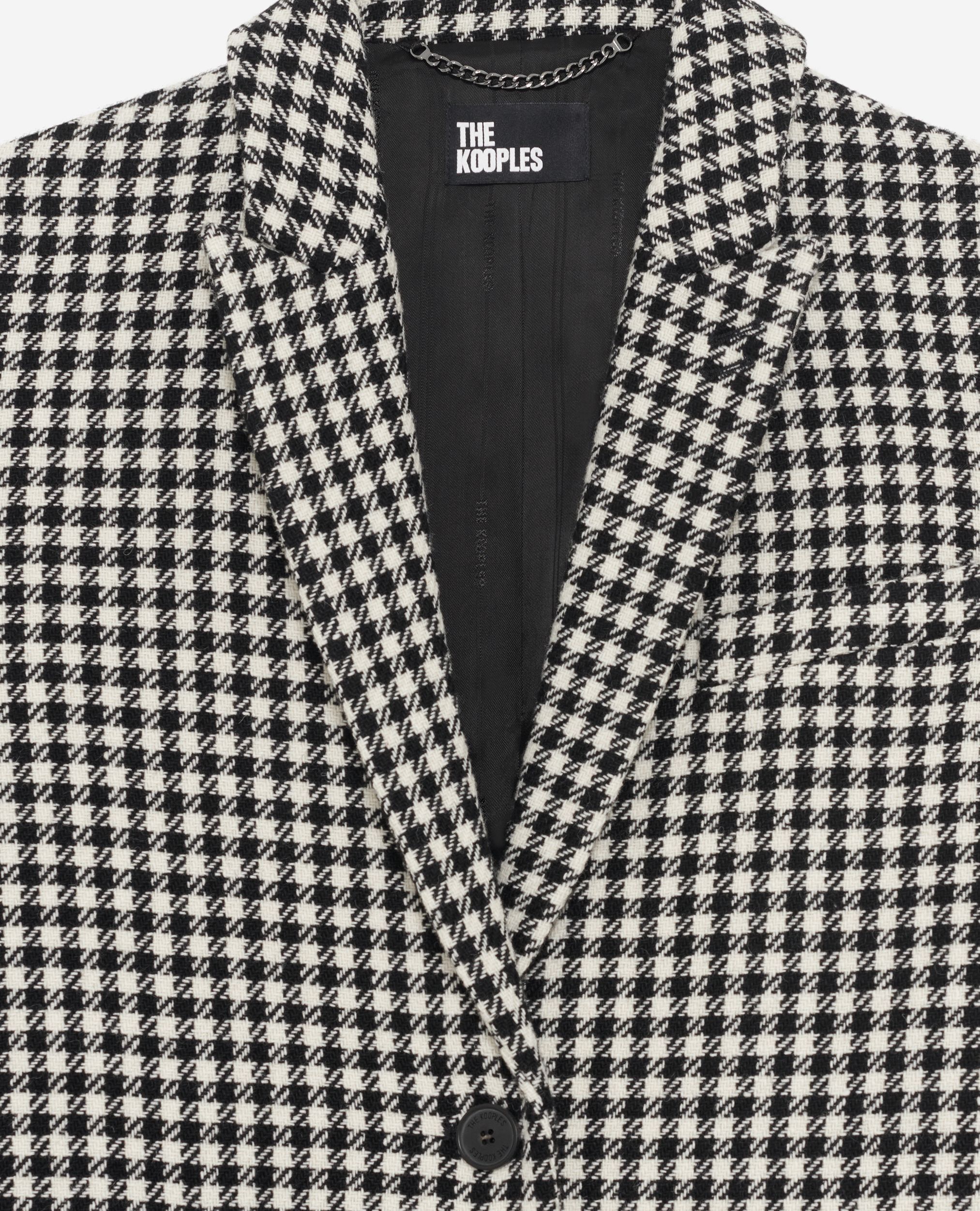 eaphi 新品CHECKERED BOA COAT Leeann Huang Colour-Flip Mini Chocolate Checker Print Coat